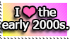 A stamp that says, I heart the early 2000s.