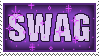 A stamp with the word, Swag.